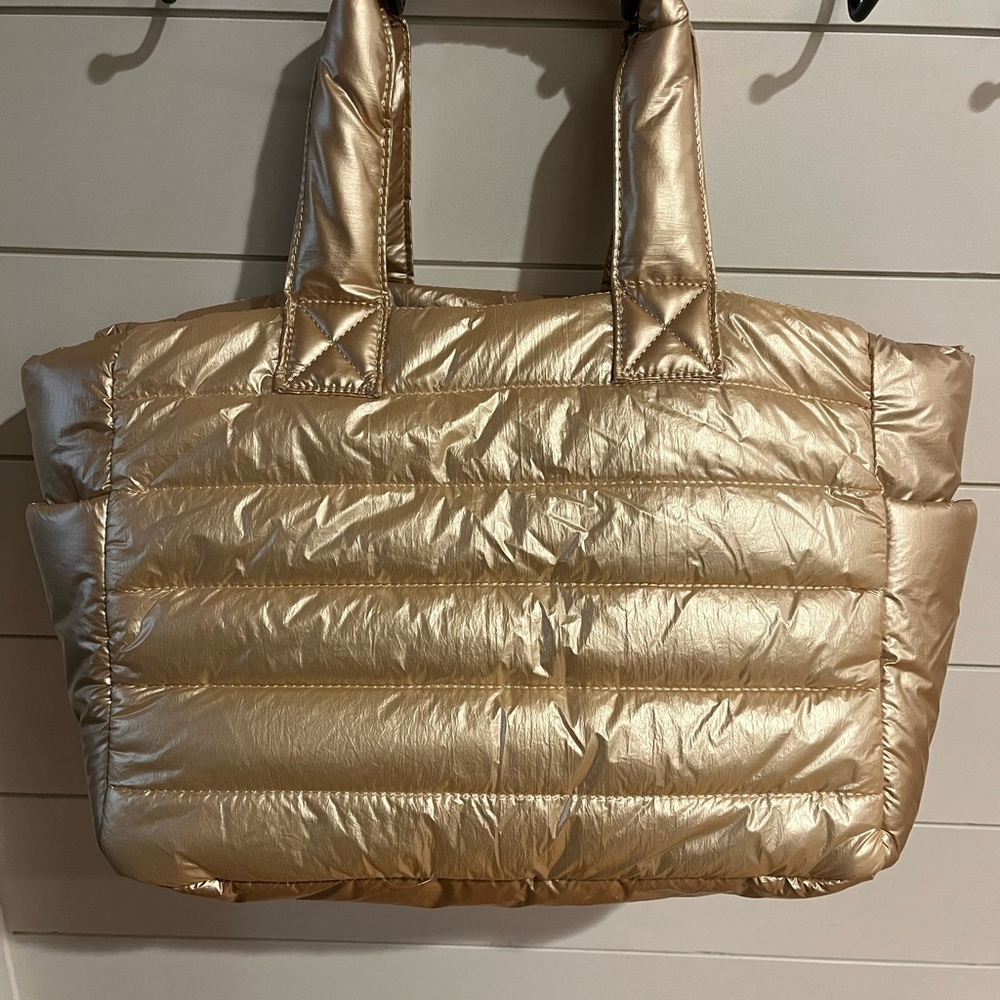 Gold Quilted Tote Bag